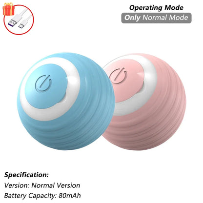 Dog Cat Interactive Ball Toy Automatic Rolling Ball Faux Tail Rechargeable Smart Pet Electric Toy Dog Cat Training Imitate Mouse