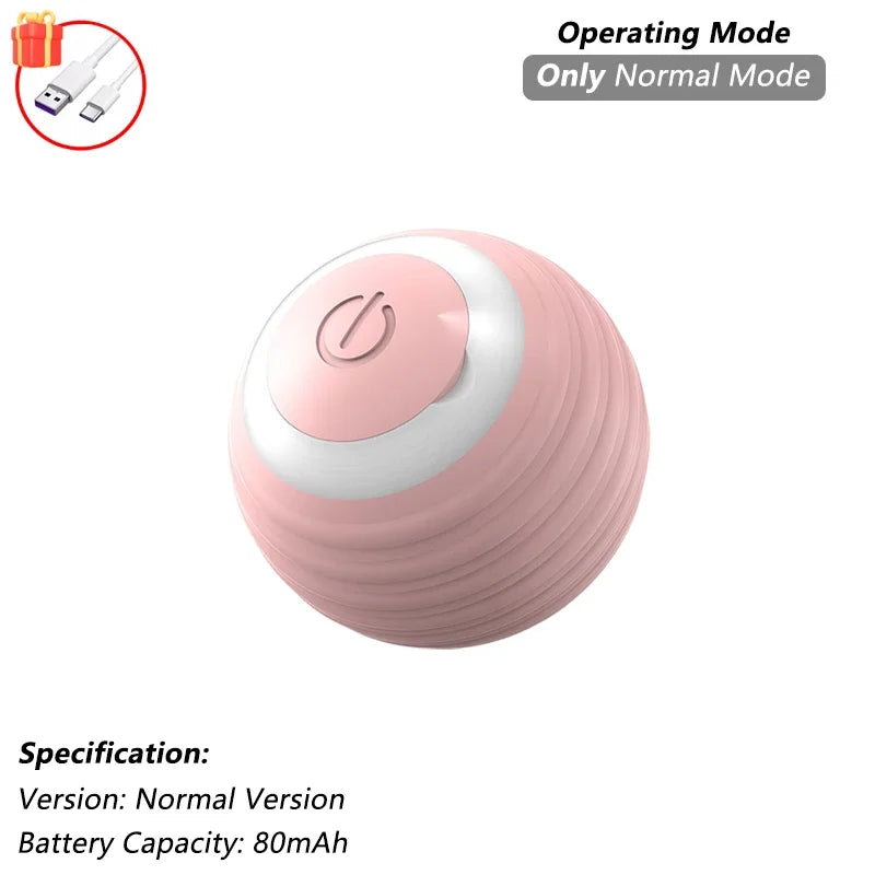 Dog Cat Interactive Ball Toy Automatic Rolling Ball Faux Tail Rechargeable Smart Pet Electric Toy Dog Cat Training Imitate Mouse